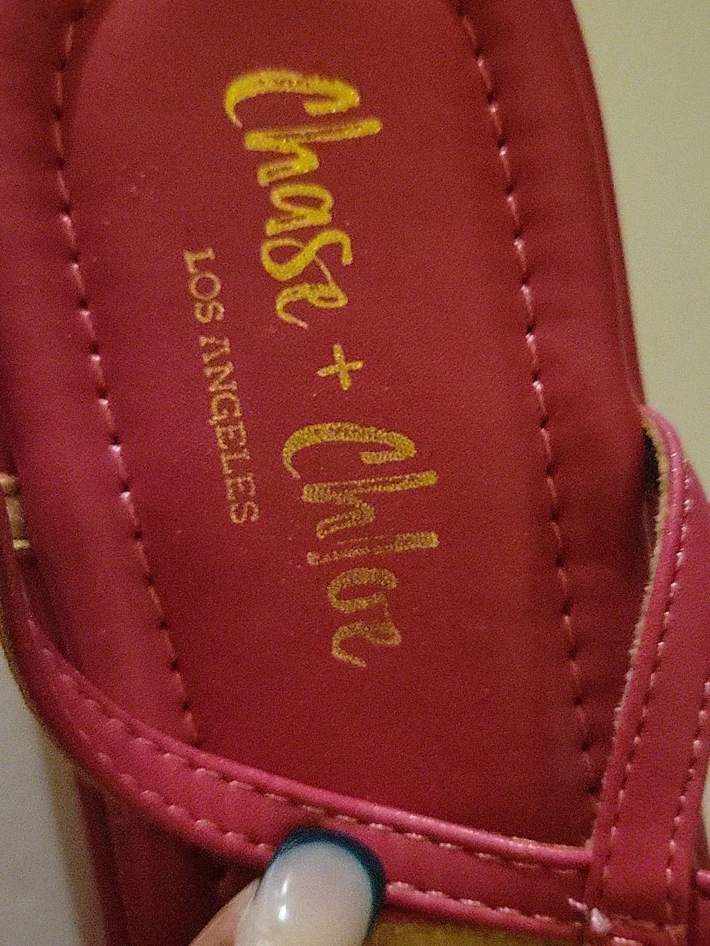 Chase + Chloe Hot Pink Strappy Wedge Sandals - Picture 2 of 6